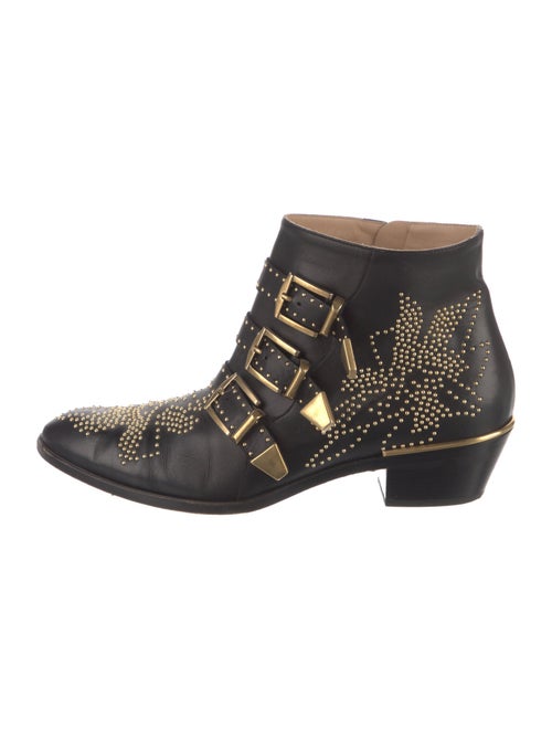 Chloé Leather Studded Accents Western Boots