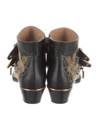 Chloé Leather Studded Accents Western Boots