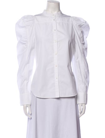 Chloé Mock Neck Long Sleeve Button-Up Top