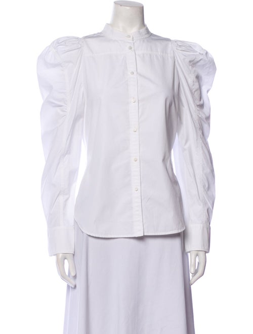 Chloé Mock Neck Long Sleeve Button-Up Top