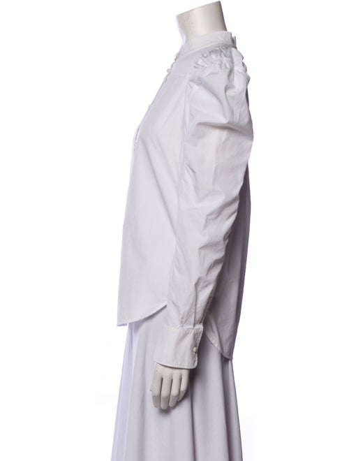 Chloé Mock Neck Long Sleeve Button-Up Top