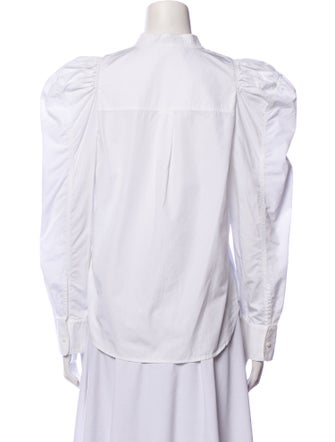Chloé Mock Neck Long Sleeve Button-Up Top
