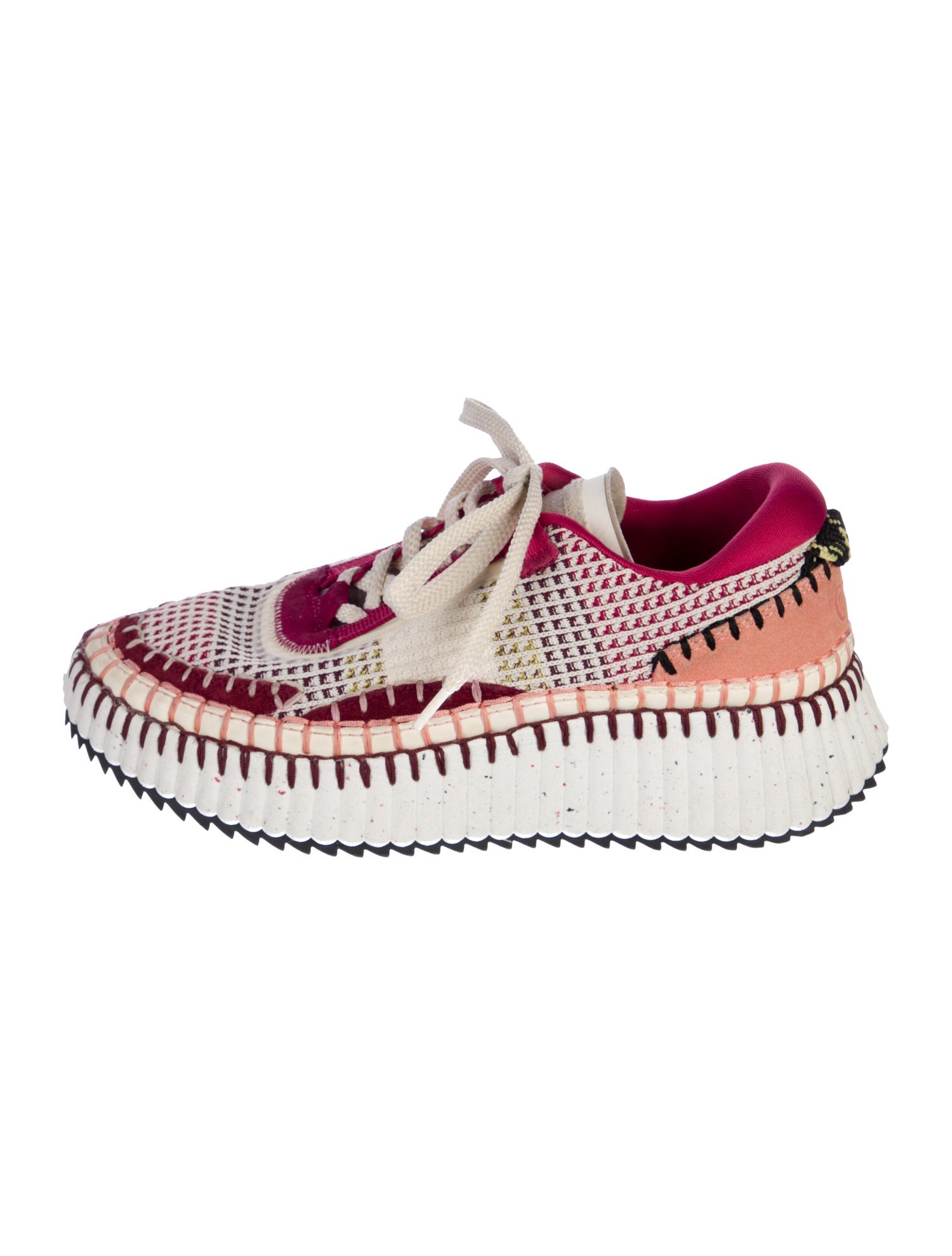 Chloé Printed Whipstitch Trim Sneakers