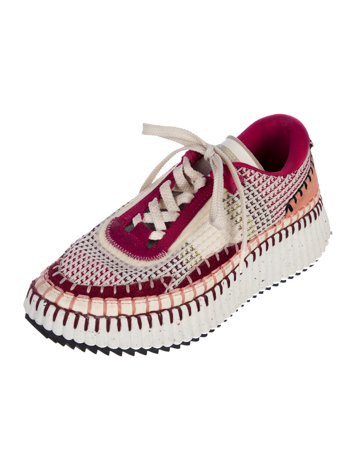 Chloé Printed Whipstitch Trim Sneakers