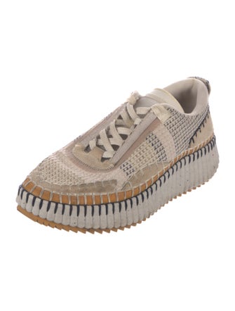 Chloé Tweed Pattern Sneakers