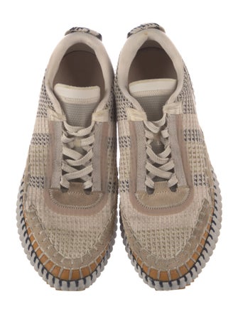 Chloé Tweed Pattern Sneakers