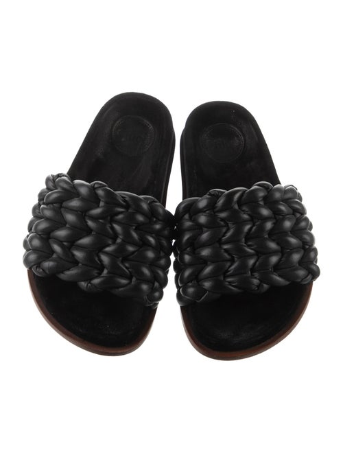 Chloé Leather Braided Accents Slides