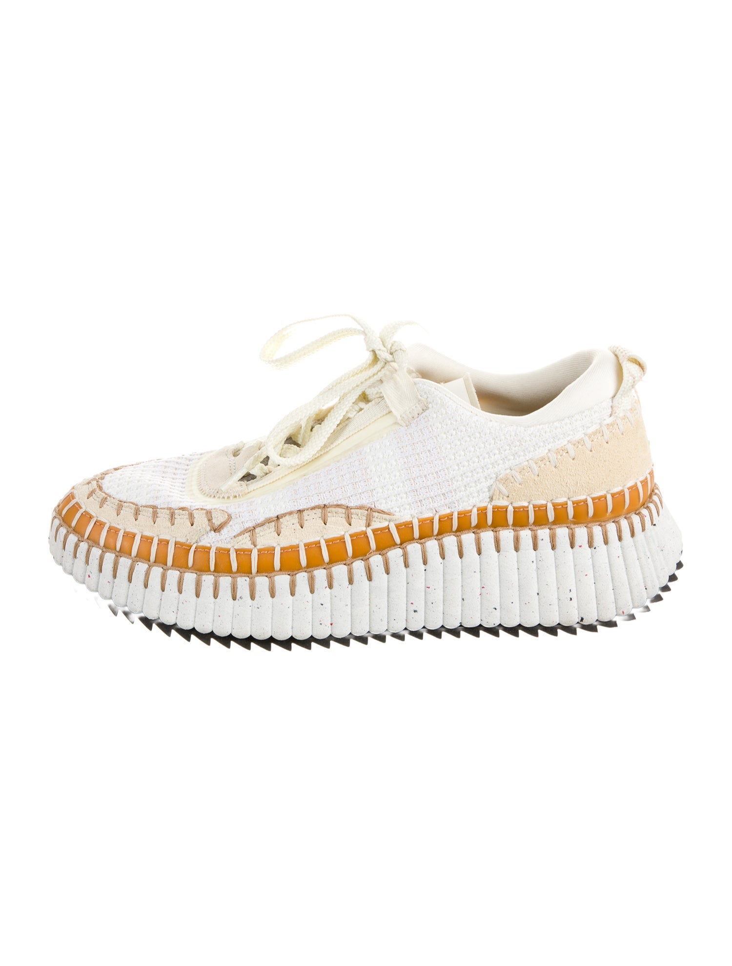 Chloé Colorblock Pattern Whipstitch Trim Sneakers