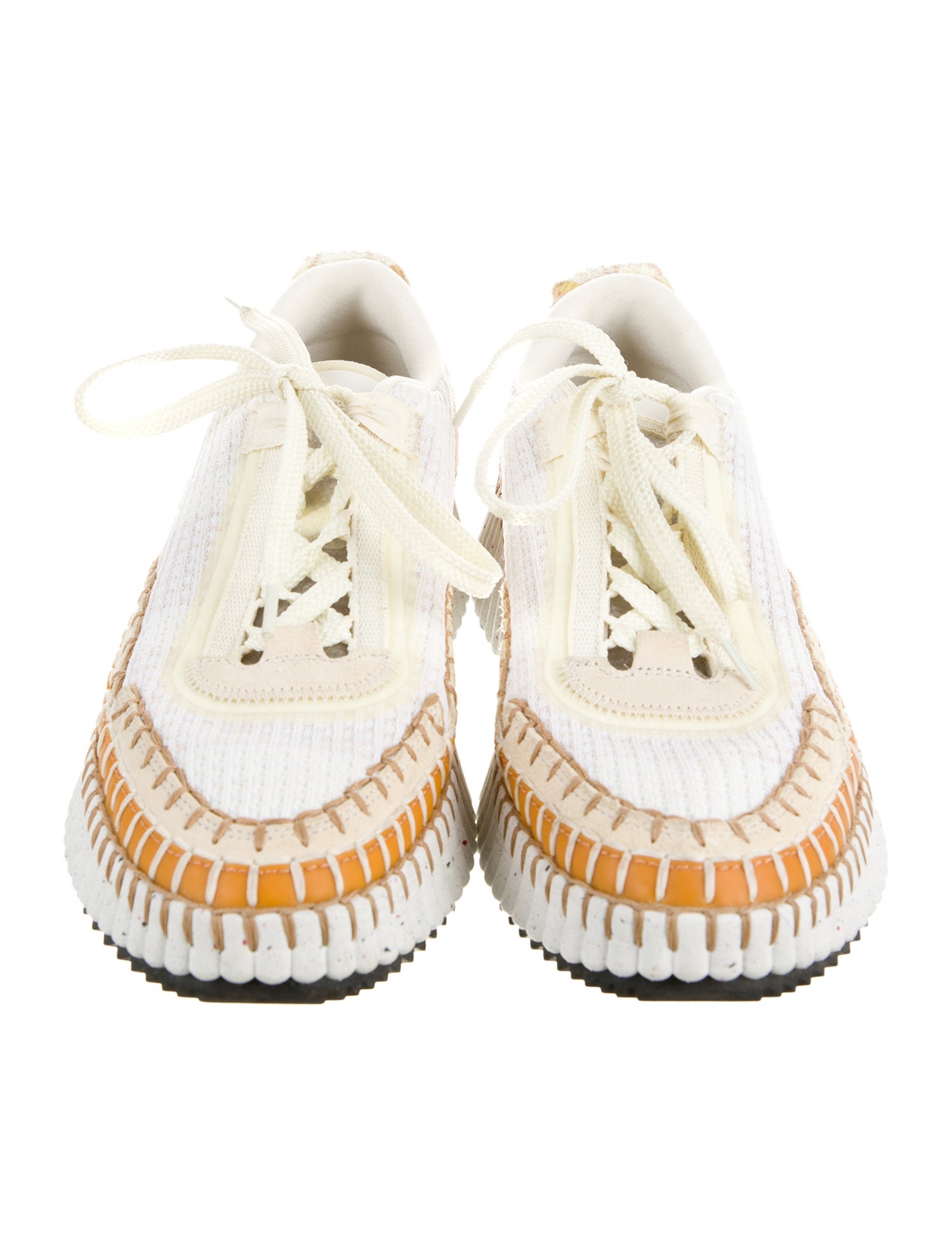 Chloé Colorblock Pattern Whipstitch Trim Sneakers