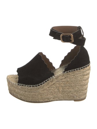 Chloé Suede Scalloped Accent Espadrilles