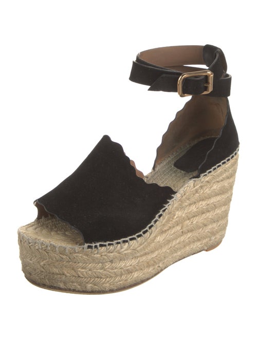 Chloé Suede Scalloped Accent Espadrilles