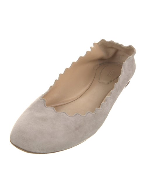 Chloé Suede Scalloped Accent Ballet Flats