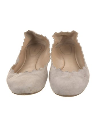Chloé Suede Scalloped Accent Ballet Flats