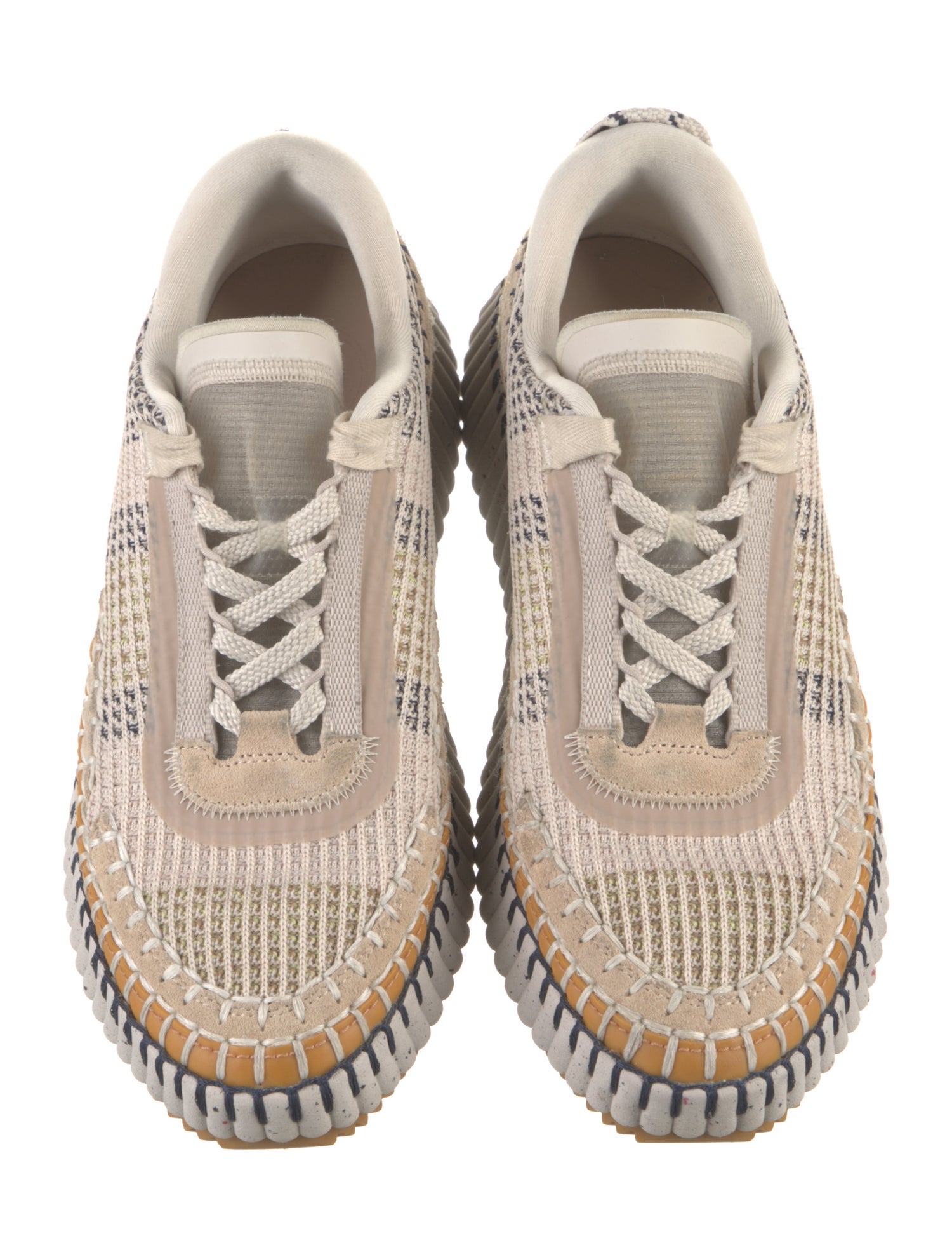 Chloé Colorblock Pattern Whipstitch Trim Sneakers