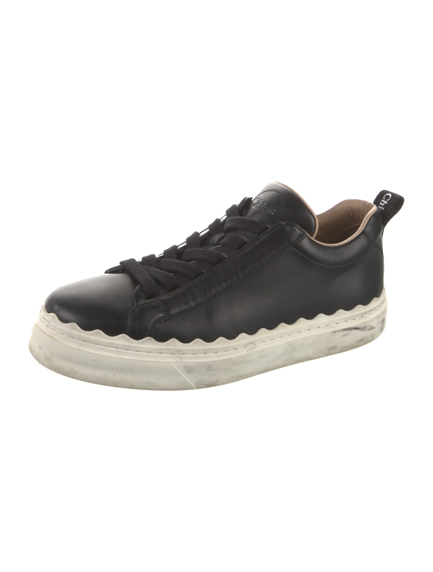 Chloé Leather Colorblock Pattern Sneakers