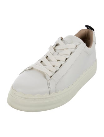 Chloé Leather Scalloped Accent Sneakers
