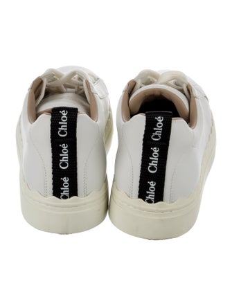 Chloé Leather Scalloped Accent Sneakers