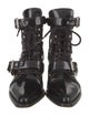 Chloé Patent Leather Cutout Accent Lace-Up Boots