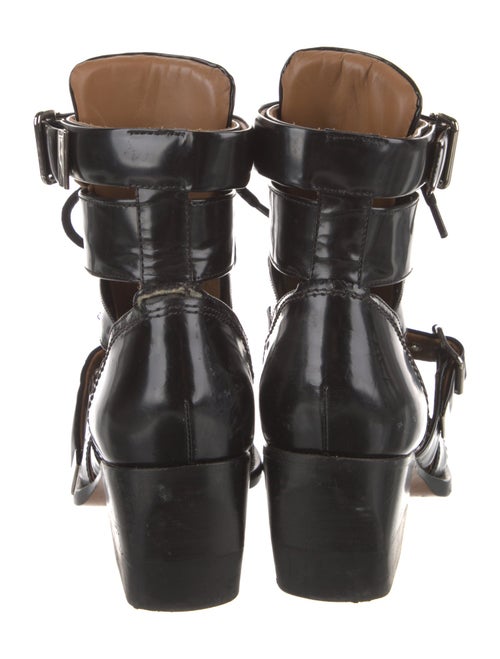 Chloé Patent Leather Cutout Accent Lace-Up Boots