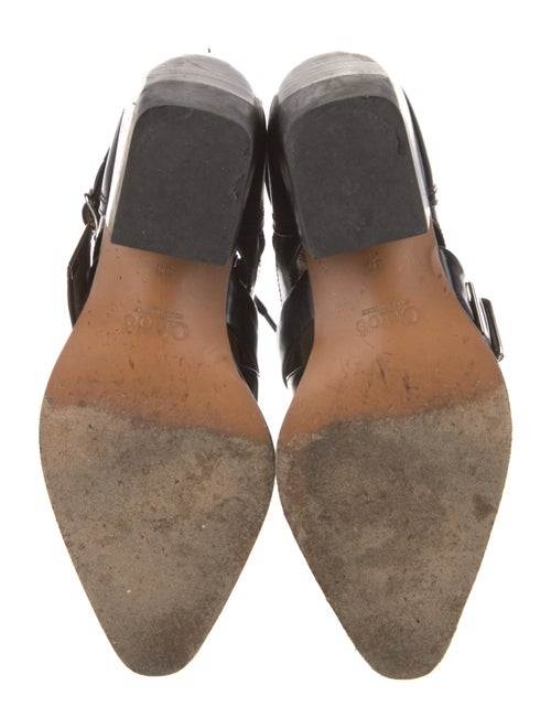 Chloé Patent Leather Cutout Accent Lace-Up Boots