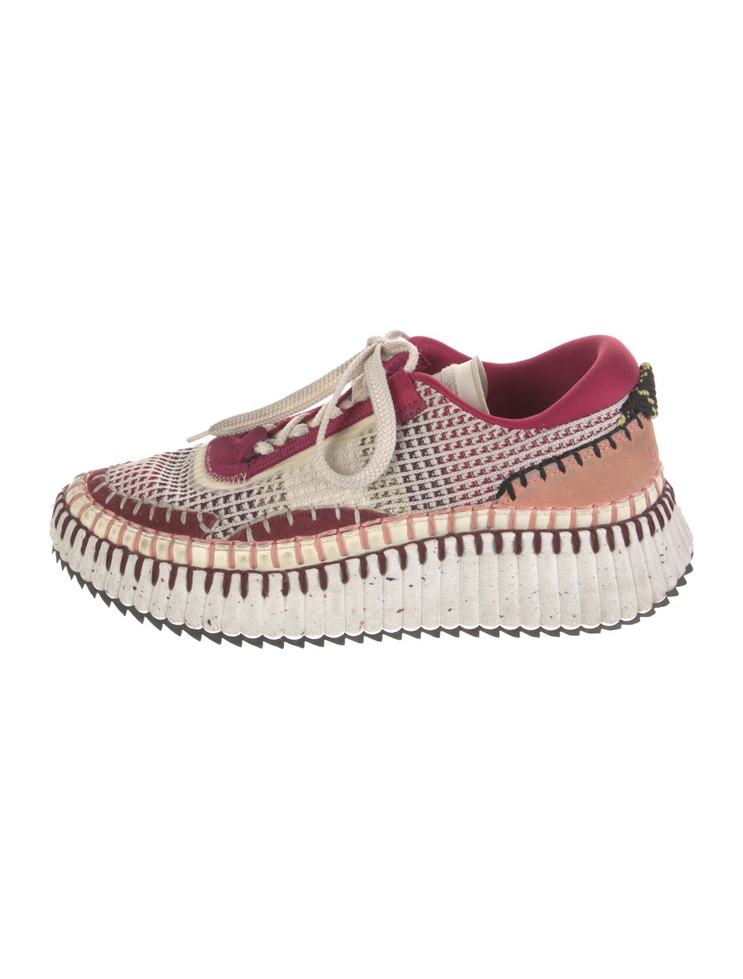 Chloé Patterned Whipstitch Trim Sneakers