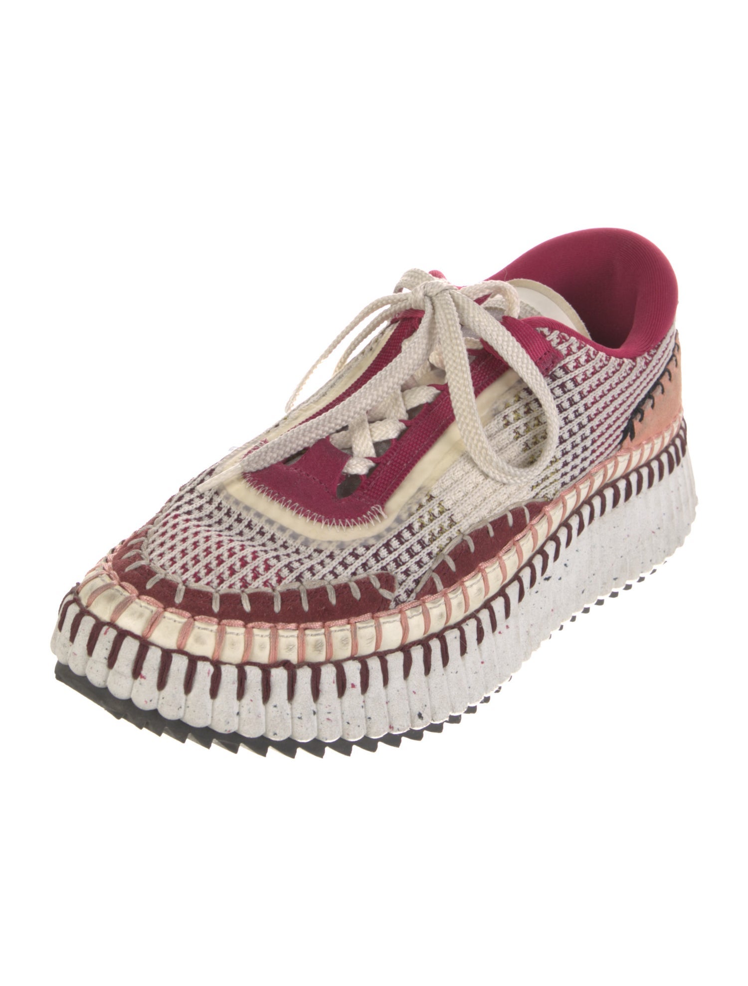 Chloé Patterned Whipstitch Trim Sneakers