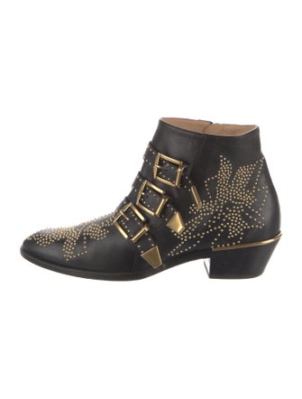 Chloé Leather Studded Accents Western Boots