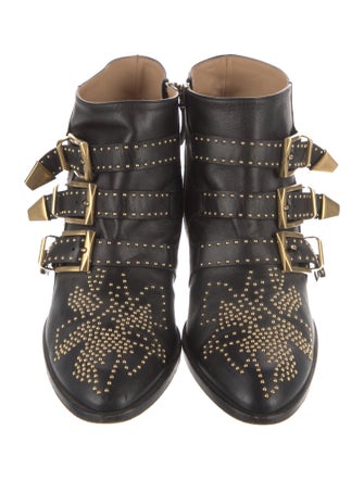 Chloé Leather Studded Accents Western Boots