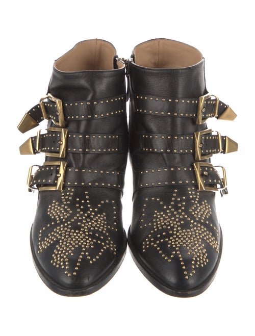 Chloé Leather Studded Accents Western Boots