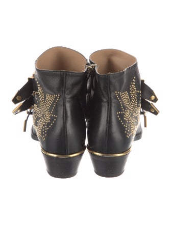 Chloé Leather Studded Accents Western Boots