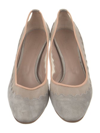 Chloé Suede Mesh Accents Pumps