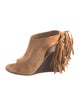 Chloé Suede Fringe Trim Accent Mules