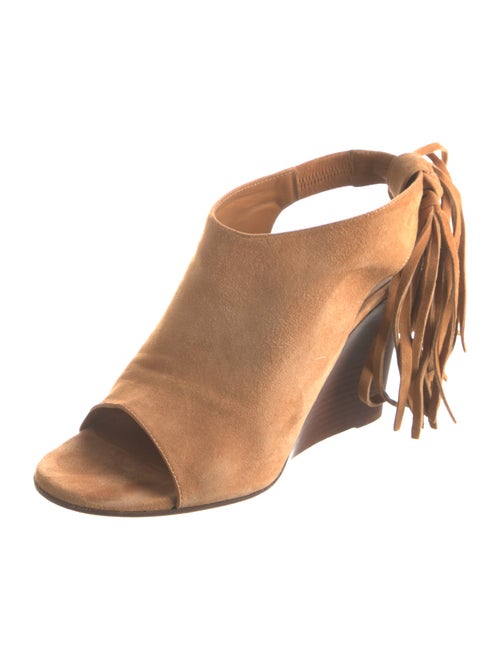 Chloé Suede Fringe Trim Accent Mules