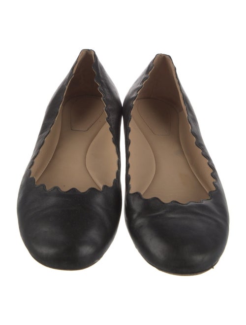 Chloé Leather Scalloped Accent Ballet Flats