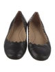 Chloé Leather Scalloped Accent Ballet Flats