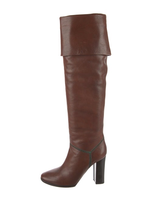 Chloé Leather Whipstitch Trim Boots