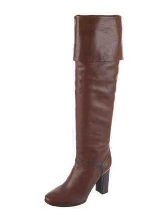 Chloé Leather Whipstitch Trim Boots