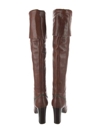 Chloé Leather Whipstitch Trim Boots