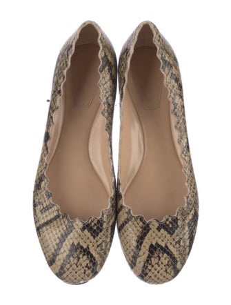 Chloé Lauren Embossed Leather Flats