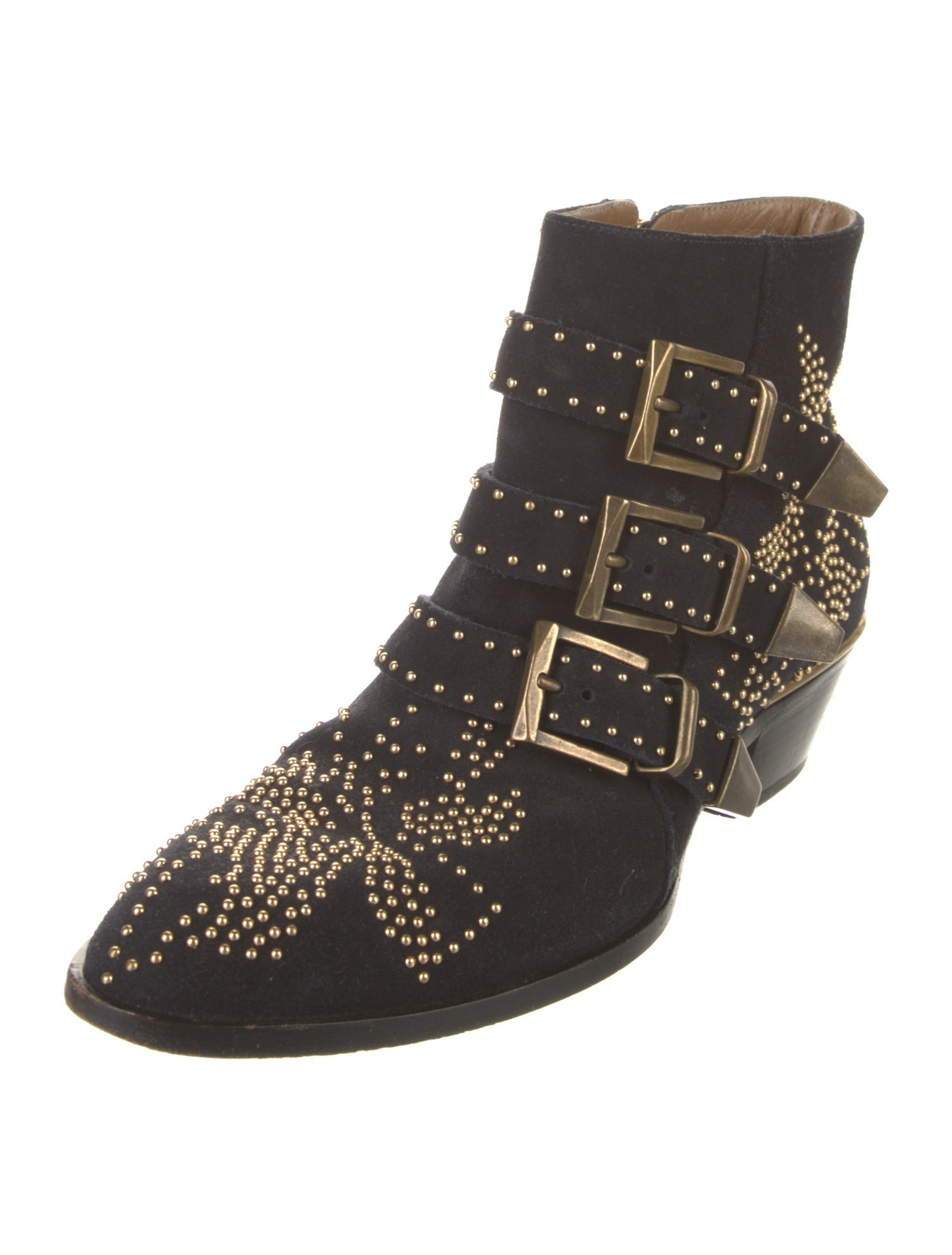 Chloé Suede Studded Accents Boots