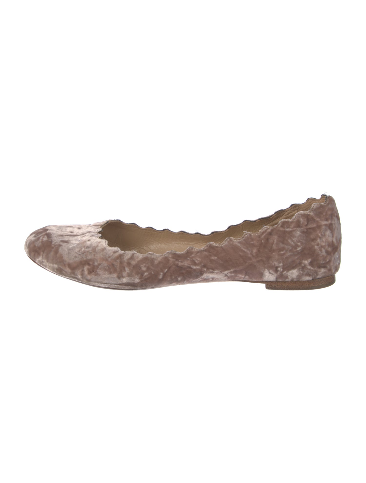 Chloé Velvet Scalloped Accent Ballet Flats