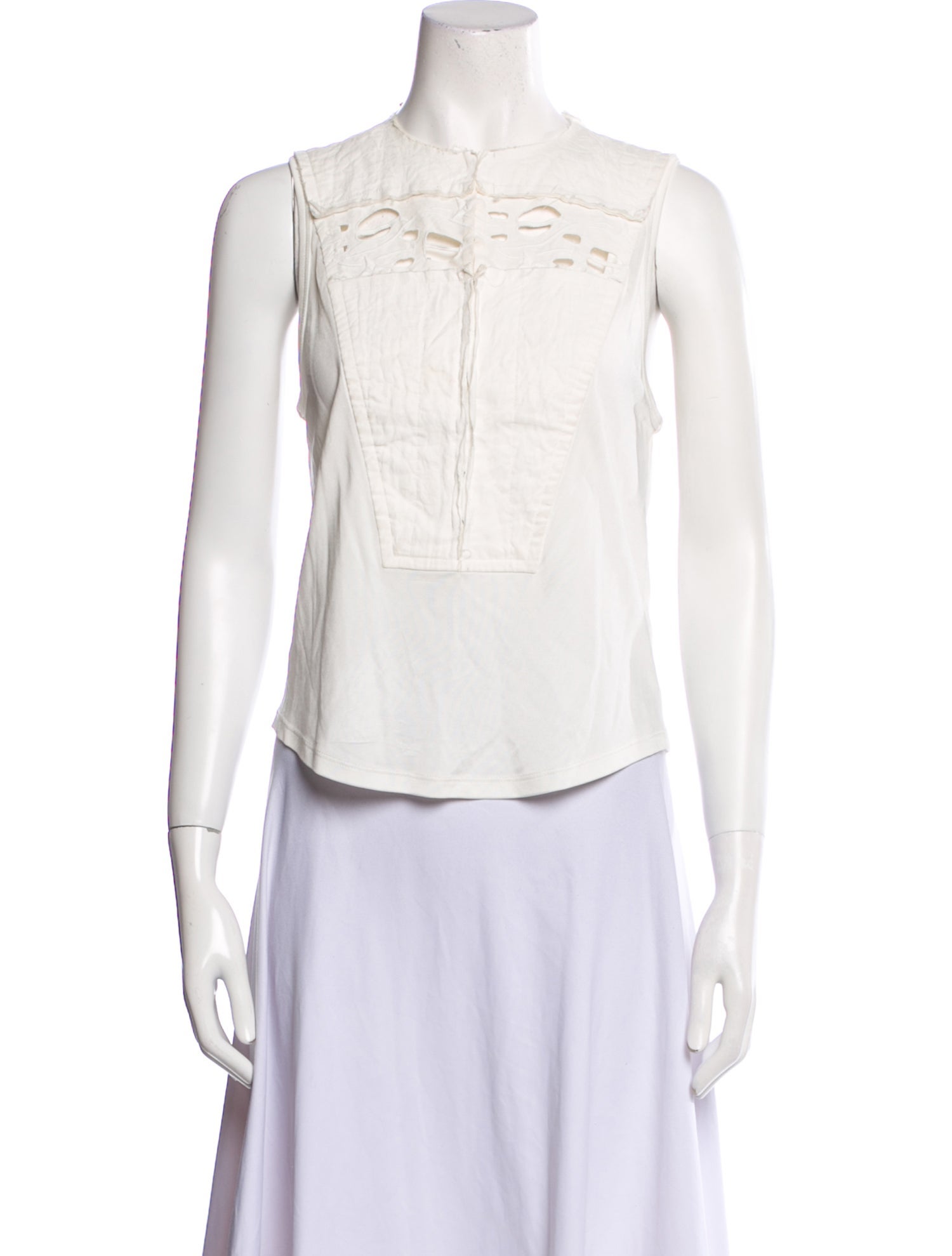 Chloé Crew Neck Sleeveless Crop Top