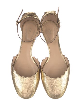 Chloé Leather Scalloped Accent D'Orsay Flats