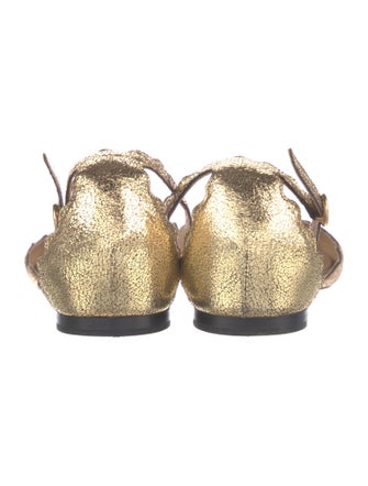 Chloé Leather Scalloped Accent D'Orsay Flats
