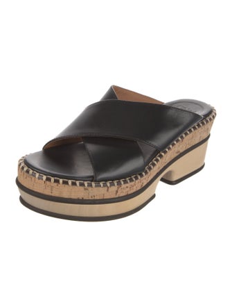 Chloé Leather Colorblock Pattern Slides