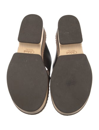 Chloé Leather Colorblock Pattern Slides