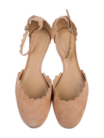 Chloé Suede Scalloped Accent D'Orsay Flats