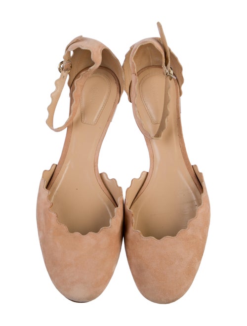 Chloé Suede Scalloped Accent D'Orsay Flats