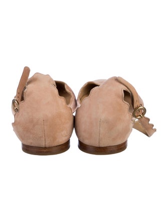Chloé Suede Scalloped Accent D'Orsay Flats