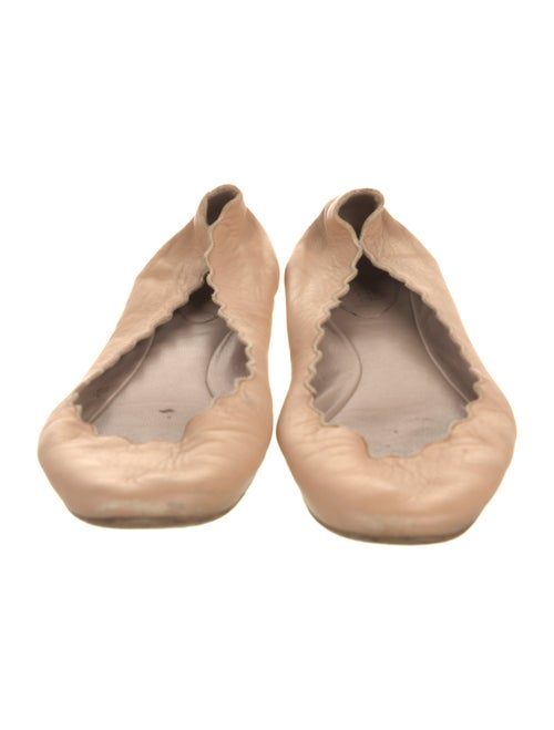 Chloé Leather Scalloped Accent Ballet Flats